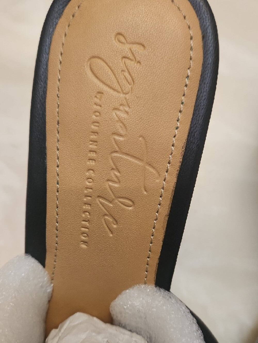 Quinn Padded Black Mule Heels — Women's Slip-On Sandals - Picture 3 of 9